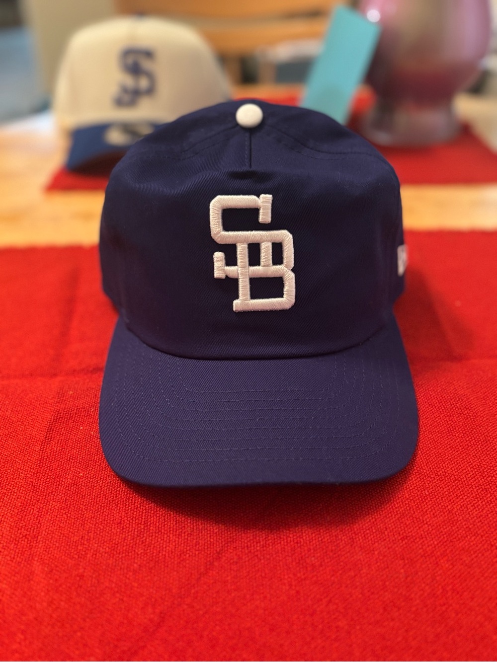 Santa Barbara dodgers Blue Baseball Cap with White SB Logo